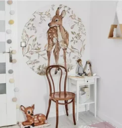 Janie and Jack Wallpaper-Deer in a Circle Wall Decal Set multi