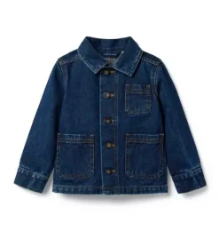 Janie and Jack Jackets & Coats-Denim Chore Jacket dark wash