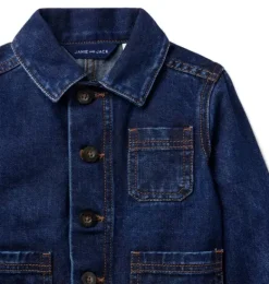 Janie and Jack Jackets & Coats-Denim Chore Jacket dark wash