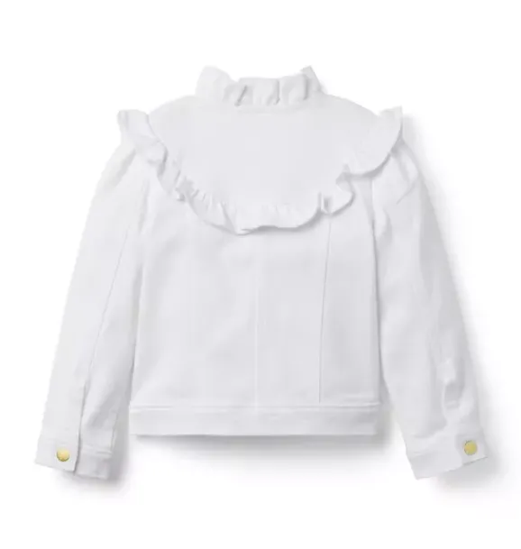 Janie and Jack Jackets & Coats-Denim Ruffle Jacket white