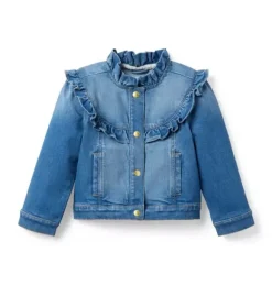 Janie and Jack Jackets & Coats-Denim Ruffle Jacket In sadie medium wash