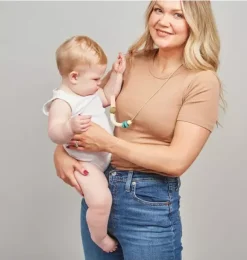 Janie and Jack Adult Accessories|Jewelry-Dewdrop Balance Teething Necklace pastel