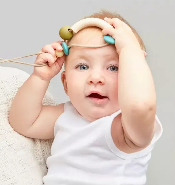 Janie and Jack Adult Accessories|Jewelry-Dewdrop Balance Teething Necklace pastel