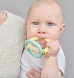 Janie and Jack Teethers And Bottles-Dewdrop Orbit Teether yellow