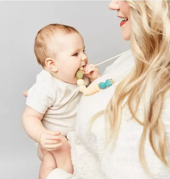Janie and Jack Kids Accessories|Adult Accessories-Dewdrop Signature Teething Necklace pastel