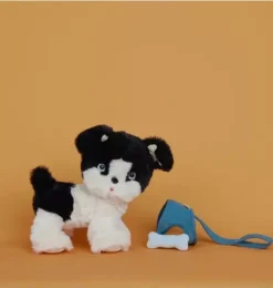 Janie and Jack Stuffed Animals-Dinkum Dogs - Lucky Blk/White black