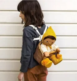 Janie and Jack Dolls-Dinkum Doll Bring-Me Basket straw