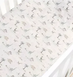 Janie and Jack Sheets|Nursery-Dino Dreams Crib Sheet - sage