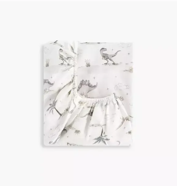 Janie and Jack Sheets|Nursery-Dino Dreams Crib Sheet - sage