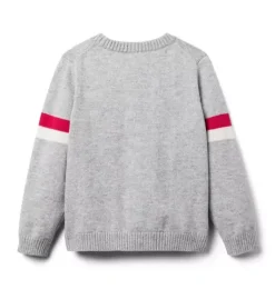 Janie and Jack Sweaters & Sweatshirts-Dinosaur Heart Sweater classic grey heather