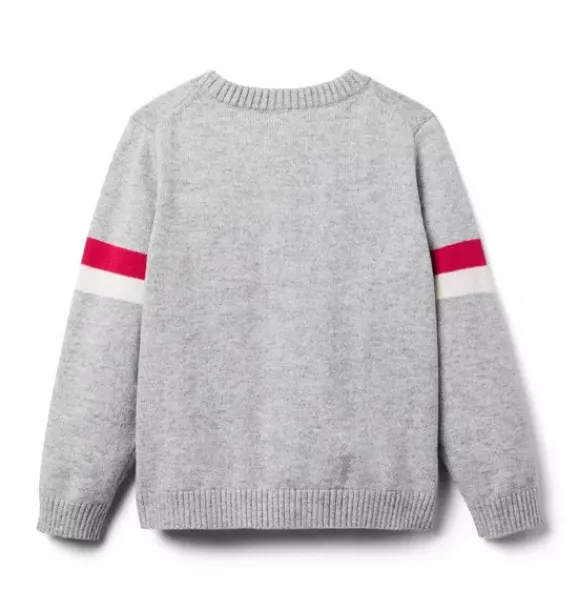 Janie and Jack Sweaters & Sweatshirts-Dinosaur Heart Sweater classic grey heather