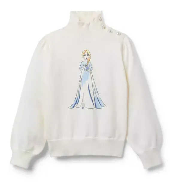 Janie and Jack Sweaters & Sweatshirts-Disney Frozen Elsa Sweater cream and sugar