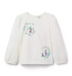 Janie and Jack Long Sleeve Tops-Disney Frozen Elsa Tee cream and sugar
