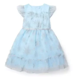 Janie and Jack Dresses-Disney Frozen Sparkle Tulle Dress ice blue