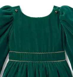 Janie and Jack Dresses-Disney Frozen Velvet Dress evergreen forest