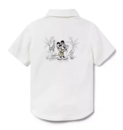 Janie and Jack Disney Mickey Mouse Safari|Shirts-Disney Mickey Mouse Cargo Shirt jet ivory