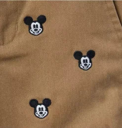 Janie and Jack Shorts|Disney Mickey Mouse Safari-Disney Mickey Mouse Embroidered Twill Short dark khaki mickey mouse