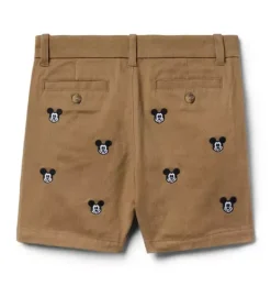 Janie and Jack Shorts|Disney Mickey Mouse Safari-Disney Mickey Mouse Embroidered Twill Short dark khaki mickey mouse