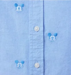 Janie and Jack Shirts-Disney Mickey Mouse Embroidered Oxford Shirt ocean air mickey mouse