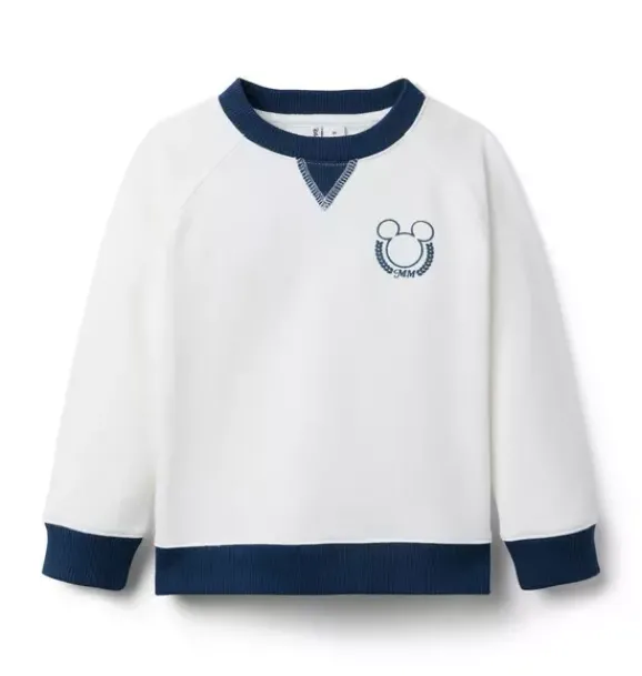Janie and Jack Sweaters & Sweatshirts|Matching Sets-Disney Mickey Mouse French Terry Sweatshirt jet ivory