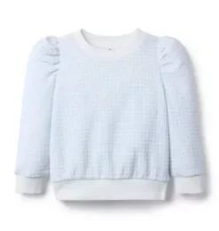 Janie and Jack Sweaters & Sweatshirts|Matching Sets-Disney Mickey Mouse Gingham Sweatshirt light blue gingham