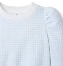 Janie and Jack Sweaters & Sweatshirts|Matching Sets-Disney Mickey Mouse Gingham Sweatshirt light blue gingham