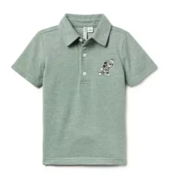 Janie and Jack Polos|Disney Mickey Mouse Safari-Disney Mickey Mouse Polo ivy green heather