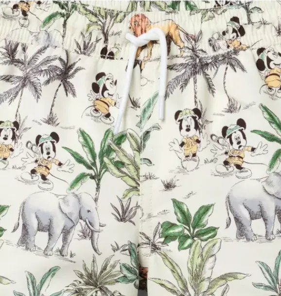 Janie and Jack Disney Mickey Mouse Safari|Swim Trunks-Disney Mickey Mouse Recycled Safari Swim Trunk freshwater pearl mickey mouse safari