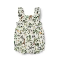 Janie and Jack Disney Mickey Mouse Safari|One-pieces & Rompers-Disney Mickey Mouse Safari Ruffle Baby Romper freshwater pearl mickey mouse safari
