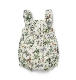 Janie and Jack Disney Mickey Mouse Safari|One-pieces & Rompers-Disney Mickey Mouse Safari Ruffle Baby Romper freshwater pearl mickey mouse safari