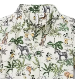 Janie and Jack Disney Mickey Mouse Safari|Swim Outfits-Disney Mickey Mouse Safari Poplin Shirt freshwater pearl mickey mouse safari