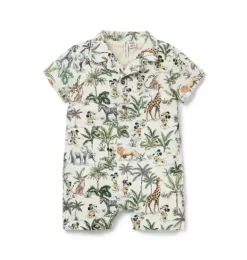 Janie and Jack Disney Mickey Mouse Safari|One-pieces & Rompers-Disney Mickey Mouse Safari Baby Romper freshwater pearl mickey mouse safari