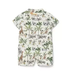 Janie and Jack Disney Mickey Mouse Safari|One-pieces & Rompers-Disney Mickey Mouse Safari Baby Romper freshwater pearl mickey mouse safari