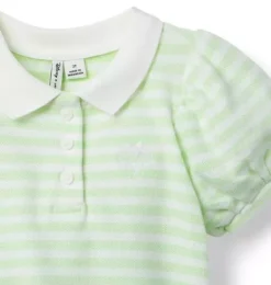 Janie and Jack Short Sleeve Tops-Disney Mickey Mouse Striped Polo spring green stripe