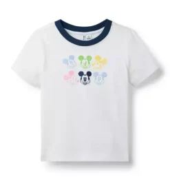 Janie and Jack Tees-Disney Mickey Mouse Tee jet ivory