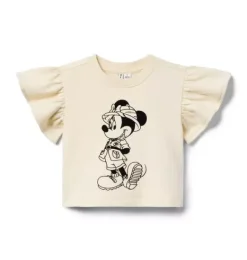 Janie and Jack Sweaters & Sweatshirts|Short Sleeve Tops-Disney Minnie Mouse French Terry Top freshwater pearl