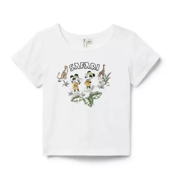 Janie and Jack Disney Mickey Mouse Safari|Short Sleeve Tops-Disney Minnie Mouse Safari Tee white