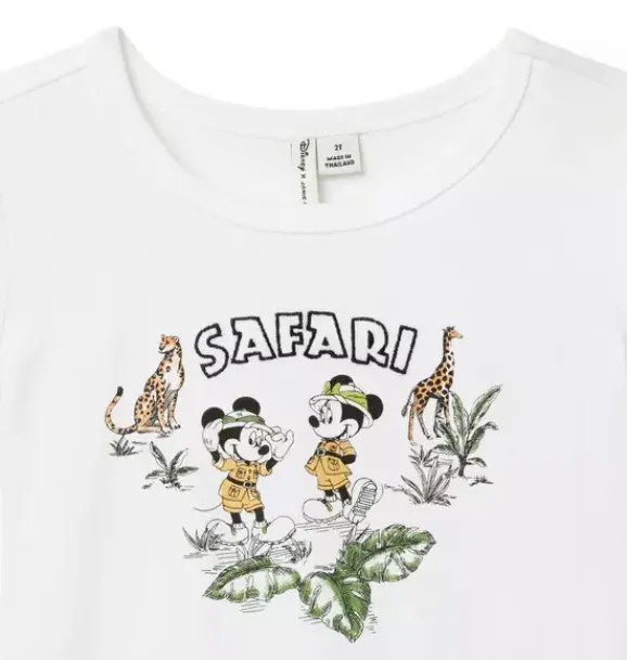 Janie and Jack Disney Mickey Mouse Safari|Short Sleeve Tops-Disney Minnie Mouse Safari Tee white