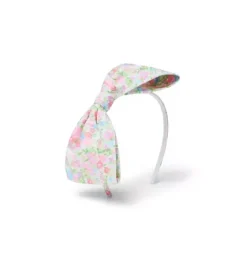 Janie and Jack Hair|Swim Outfits-Ditsy Floral Bow Headband white ditsy floral