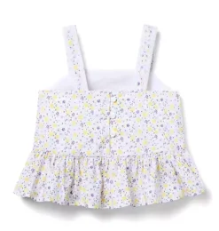 Janie and Jack Matching Sets|Sleeveless Tops-Ditsy Floral Pintuck Top white ditsy floral
