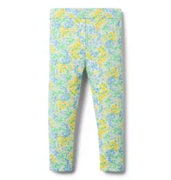Janie and Jack Pants-Ditsy Floral Ponte Pant spring green ditsy floral