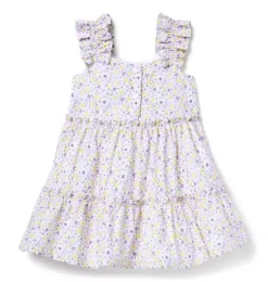 Janie and Jack Dresses-Ditsy Floral Ruffle Strap Dress white ditsy floral