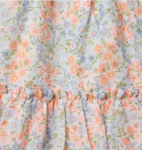 Janie and Jack Dresses|Swim Outfits-Ditsy Floral Ruffle Tiered Dress white ditsy floral