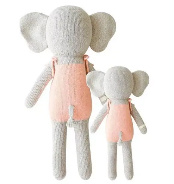 Janie and Jack Stuffed Animals-Eloise the elephant light/pastel pink