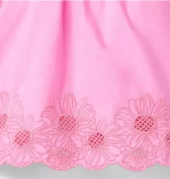 Janie and Jack Short Sleeve Tops-Embroidered Floral Hem Top spring fling pink
