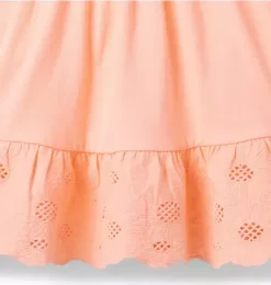 Janie and Jack Dresses-Embroidered Floral Tiered Dress peach nectar