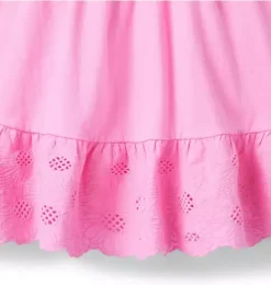 Janie and Jack Dresses-Embroidered Floral Tiered Dress pink melon