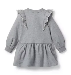 Janie and Jack Dresses-Embroidered French Terry Dress slate heather