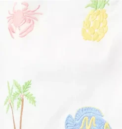 Janie and Jack Dresses-Embroidered Tropical Icon Dress white tropical icon