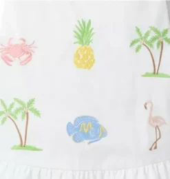Janie and Jack Dresses-Embroidered Tropical Icon Dress white tropical icon